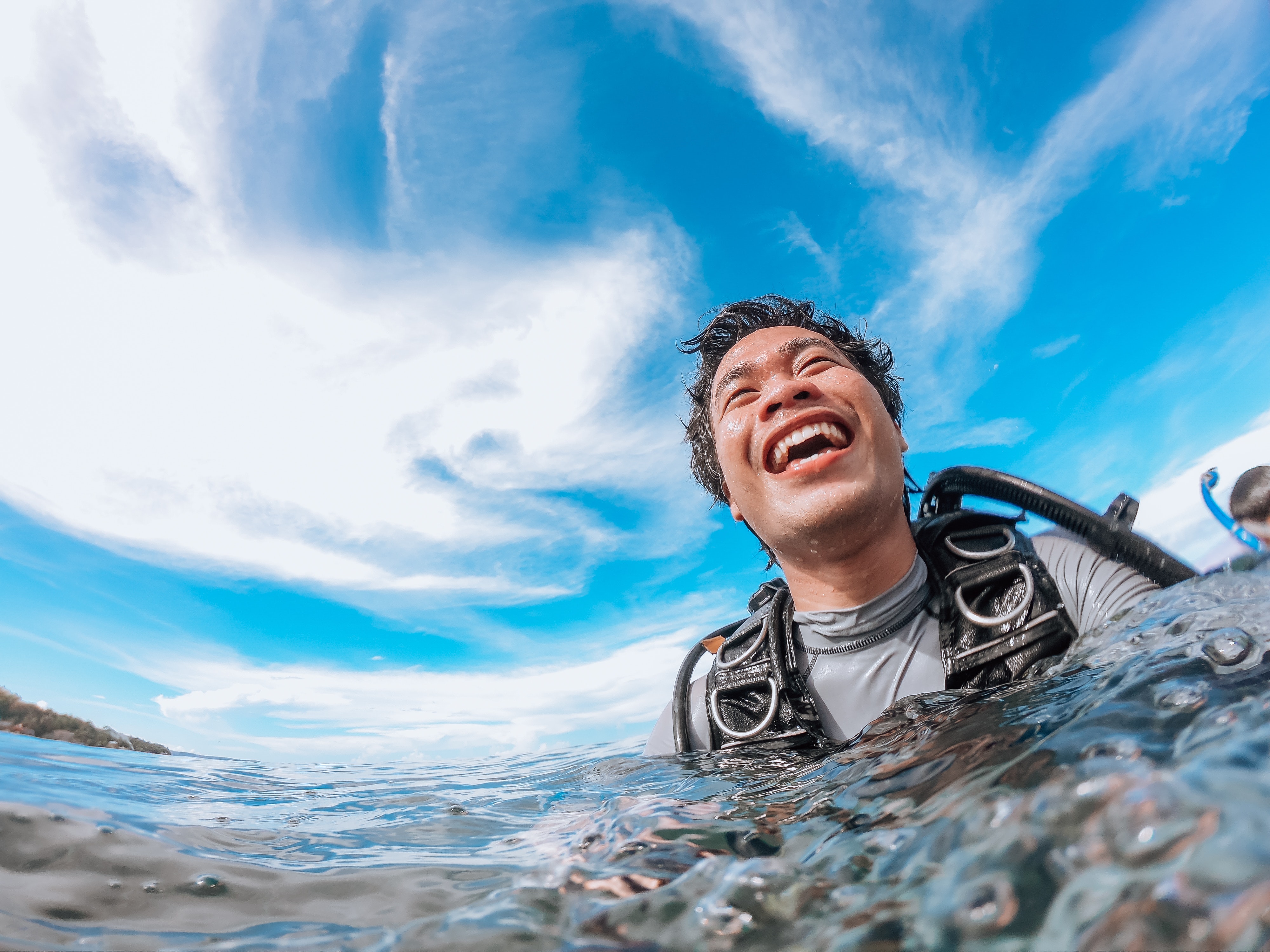 scuba diver smiling